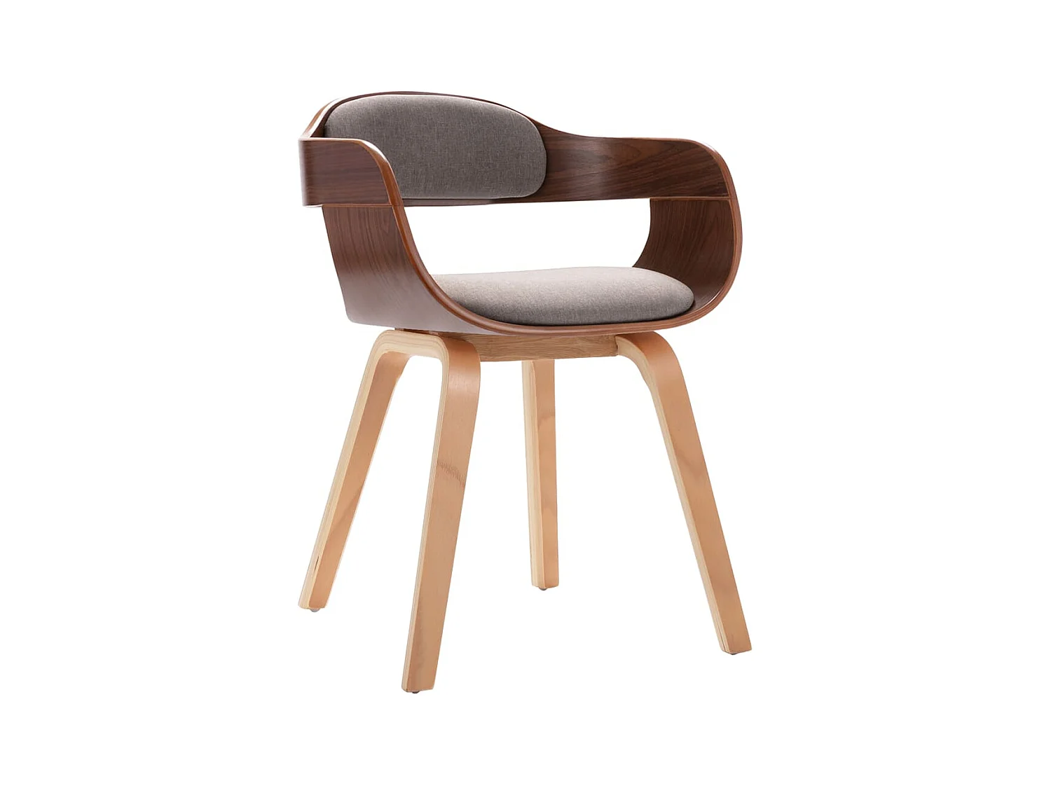 Chaise de salle à manger Taupe Bois courbé et tissu