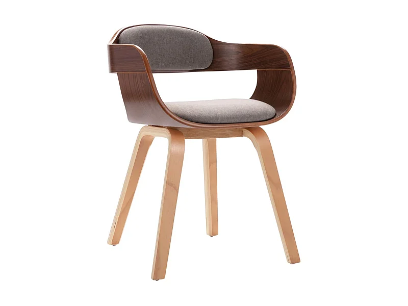 Chaise de salle à manger Taupe Bois courbé et tissu