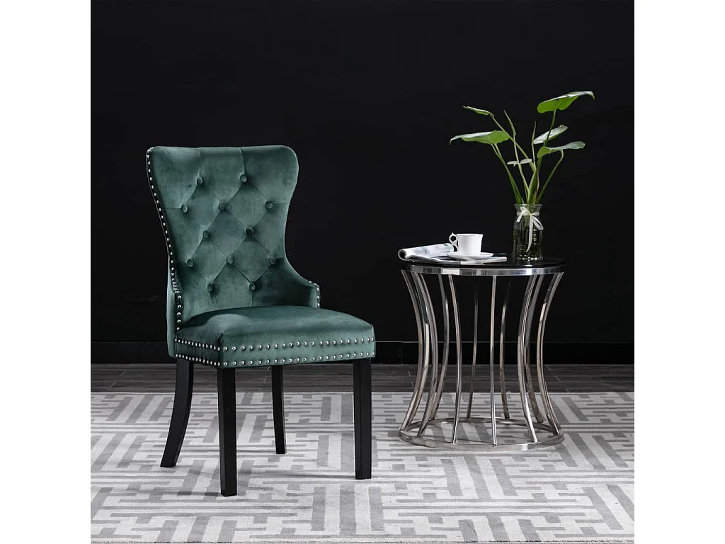 Eetkamerstoelen 6 st fluweel donkergroen