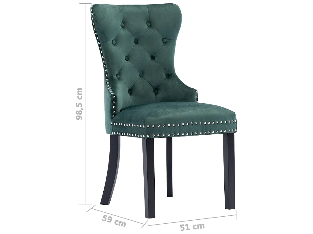 Eetkamerstoelen 6 st fluweel donkergroen