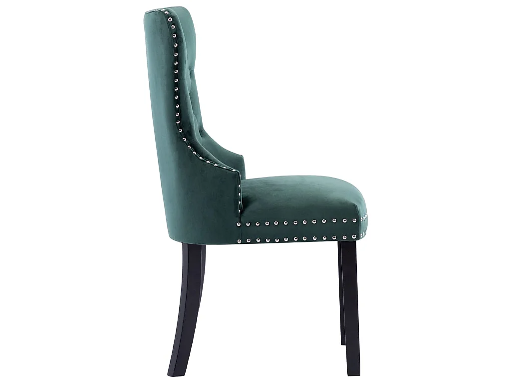 Chaises de salle à manger 6 pcs Vert foncé Velours Skarla