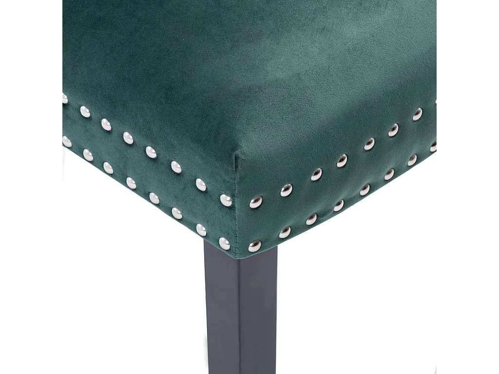 Chaises de salle à manger 6 pcs Vert foncé Velours Skarla