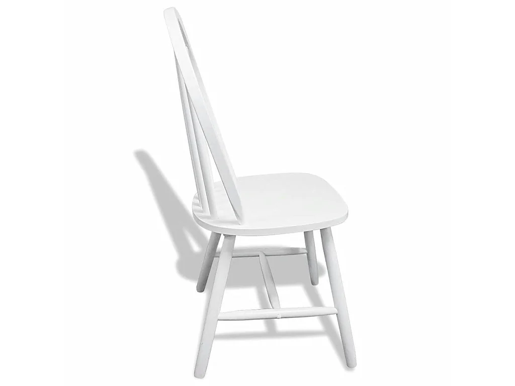 Chaises de salle à manger 6 pcs Blanc Bois d'hévéa solide