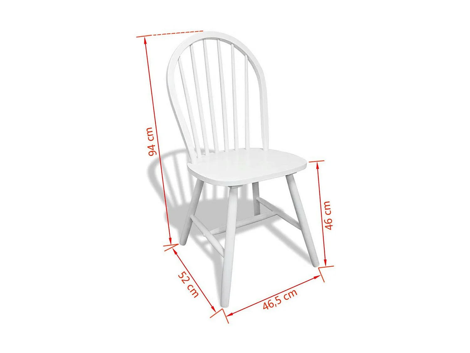 Chaises de salle à manger 6 pcs Blanc Bois d'hévéa solide