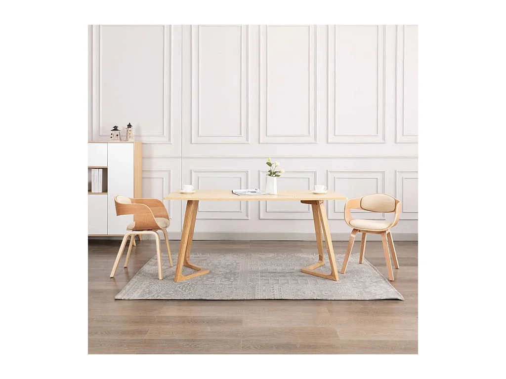 Chaises de salle à manger 2 pcs Bois courbé et similicuir