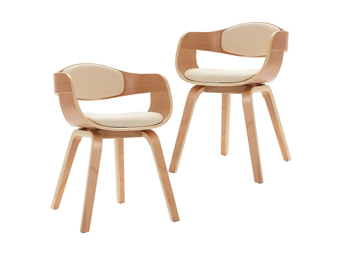 Chaises de salle à manger 2 pcs Bois courbé et similicuir