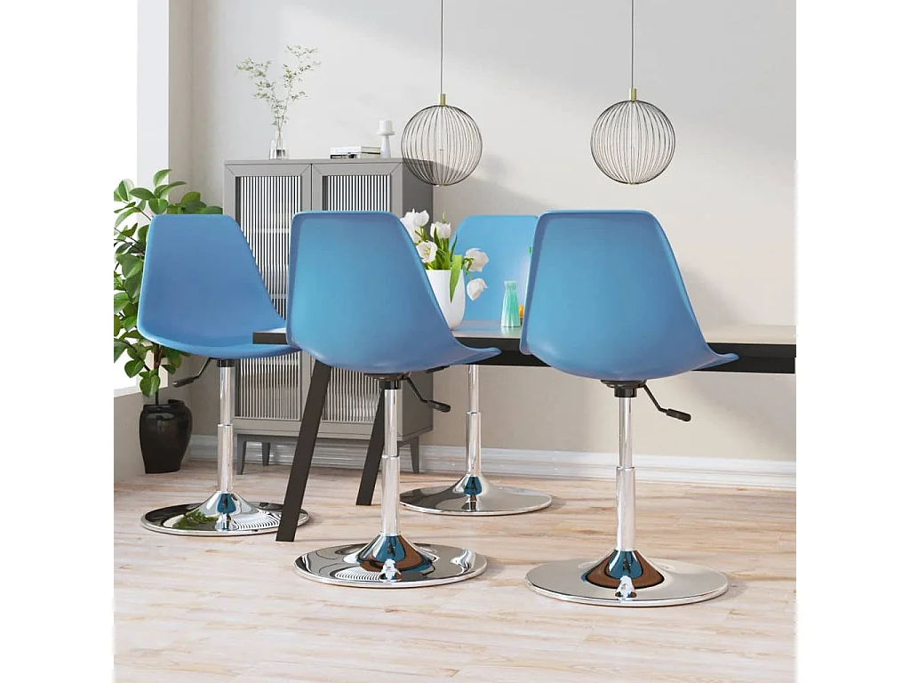 Chaises de salle à manger pivotantes 4 pcs Bleu PP 2