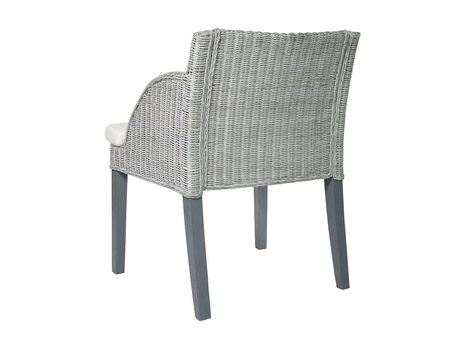 Chaise de salle à manger avec coussin Gris Rotin naturel