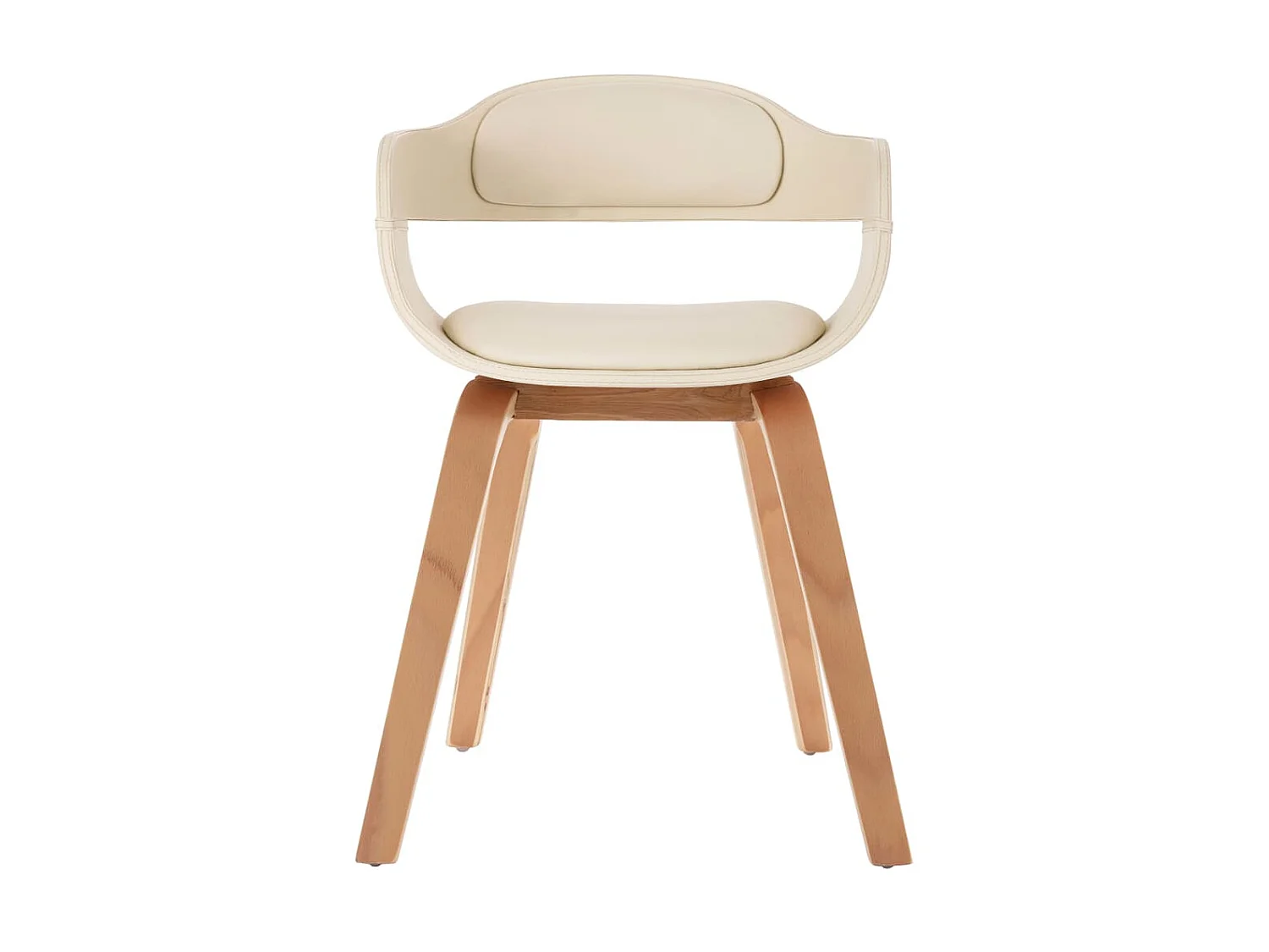 Chaise de salle à manger Crème Similicuir et bois courbé 4