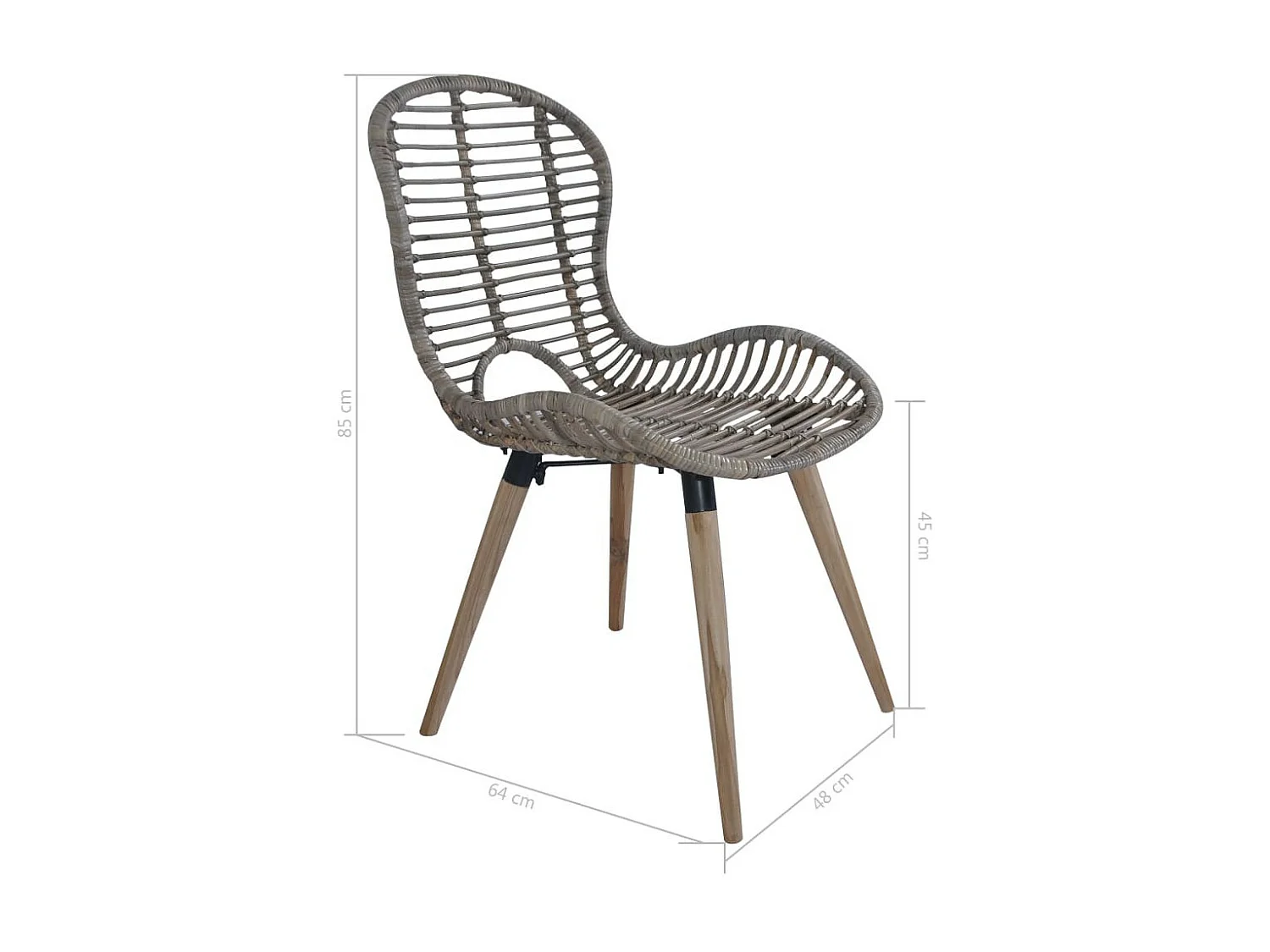 Chaises de salle à manger 6 pcs Marron Rotin naturel