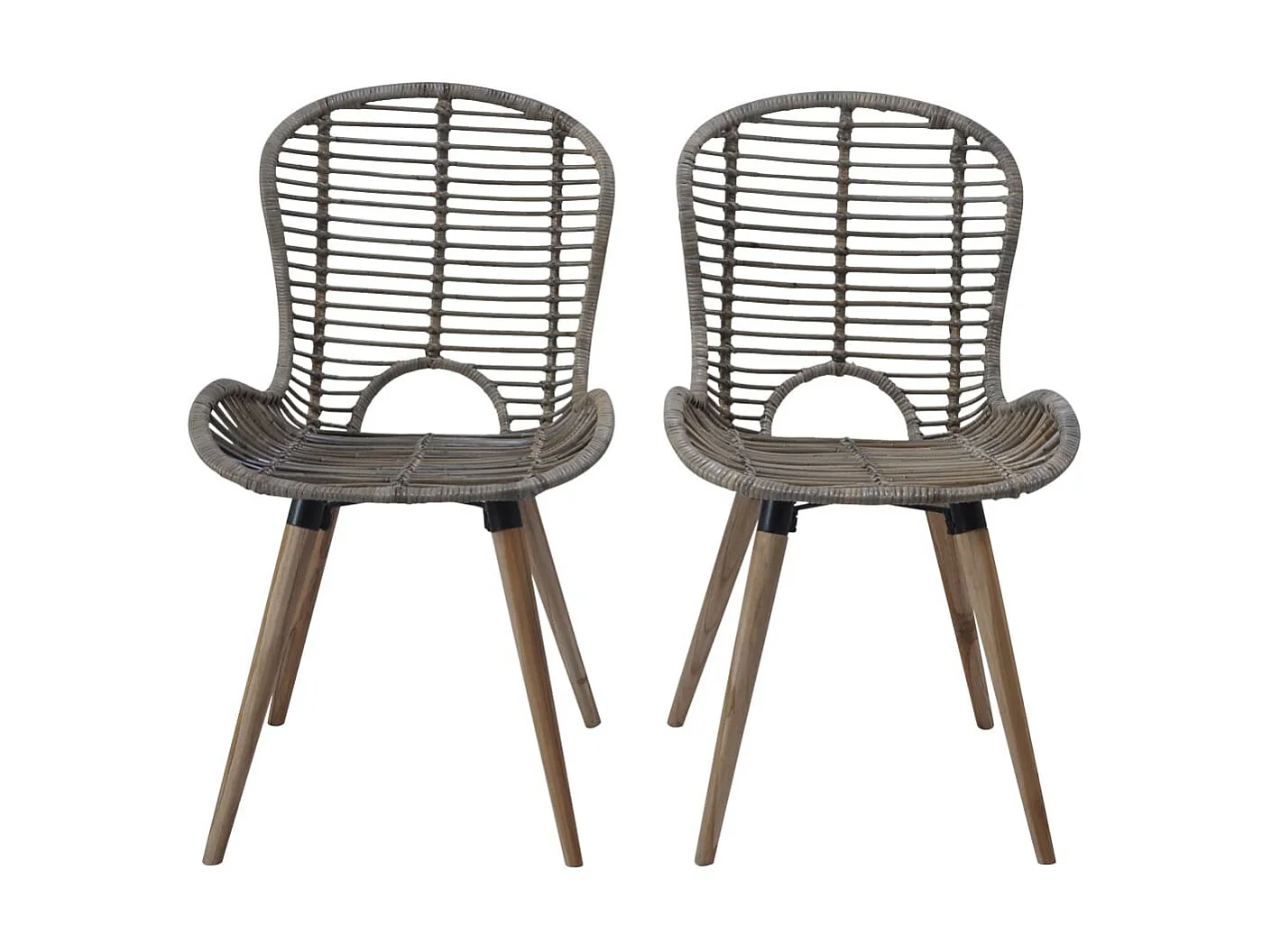 Chaises de salle à manger 6 pcs Marron Rotin naturel