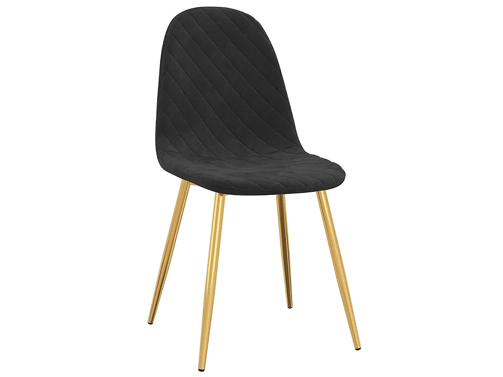 Chaises de salle à manger 6 pcs Noir Velours 17