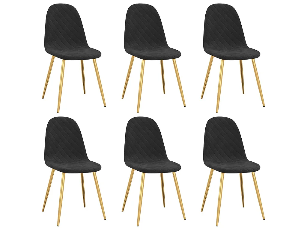 Chaises de salle à manger 6 pcs Noir Velours 17