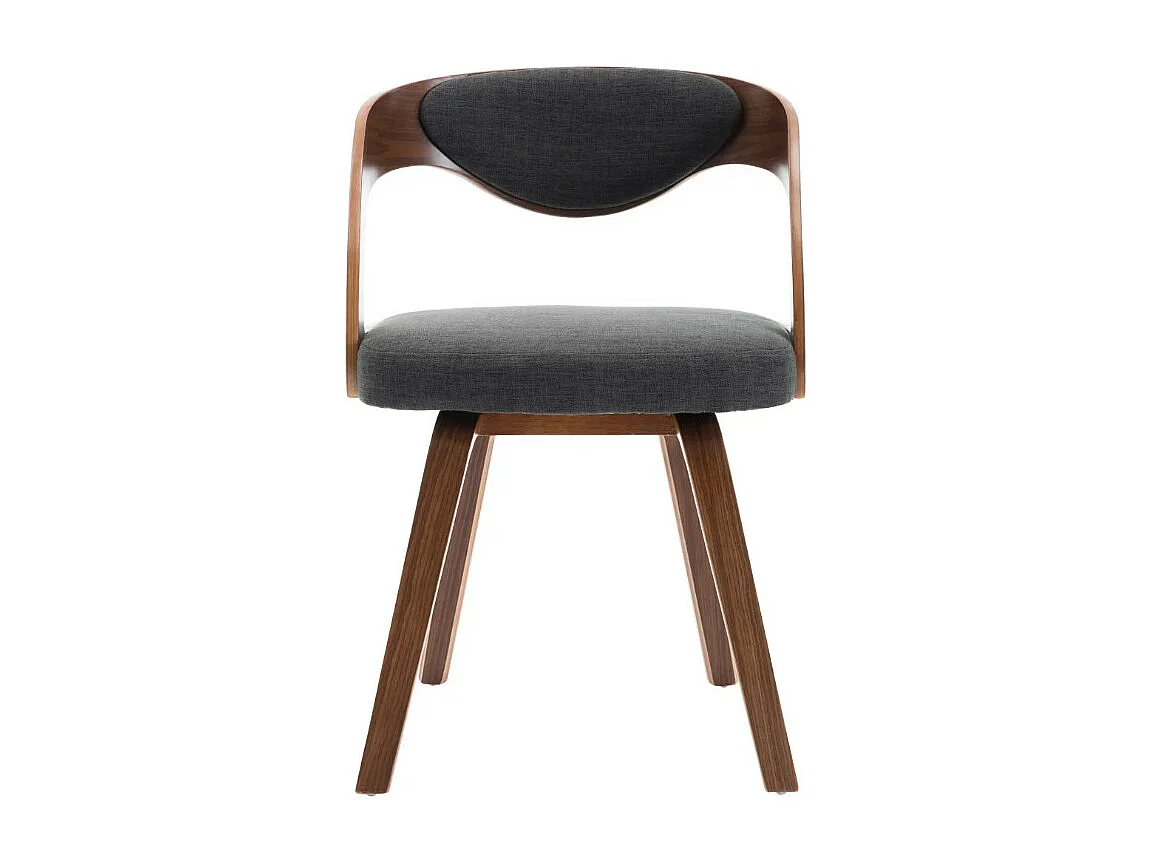 Chaise de salle à manger bois foncé et tissu gris Canva - Lot de 4