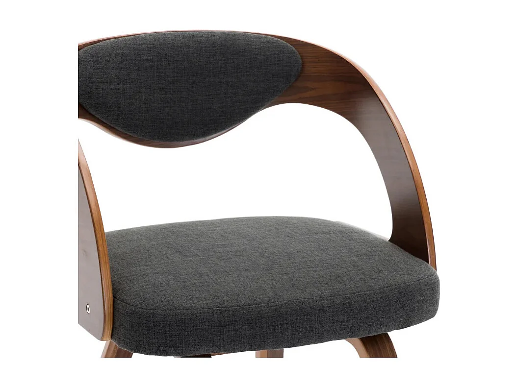 Chaise de salle à manger bois foncé et tissu gris Canva - Lot de 4