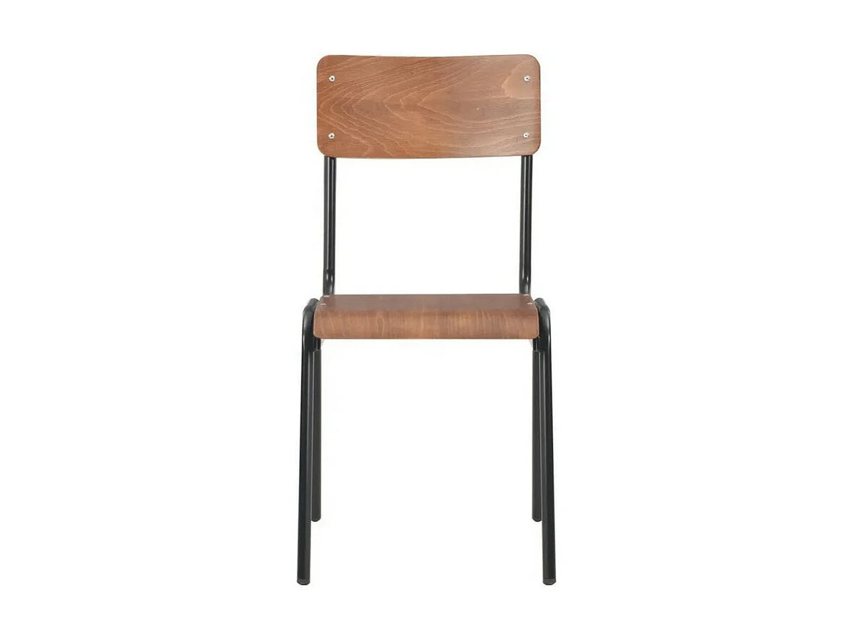 Chaise bois clair et pieds métal noir Kaem - Lot de 2