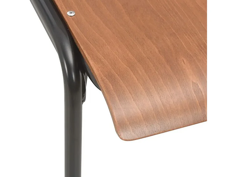 Chaise bois clair et pieds métal noir Kaem - Lot de 2