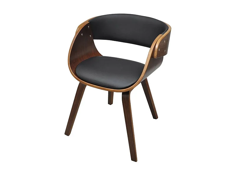 Chaise de salle à manger Bois courbé et similicuir 2