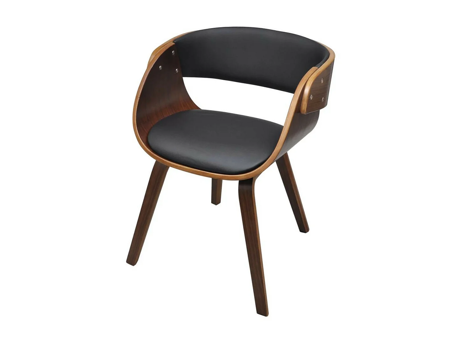 Chaise de salle à manger Bois courbé et similicuir 2