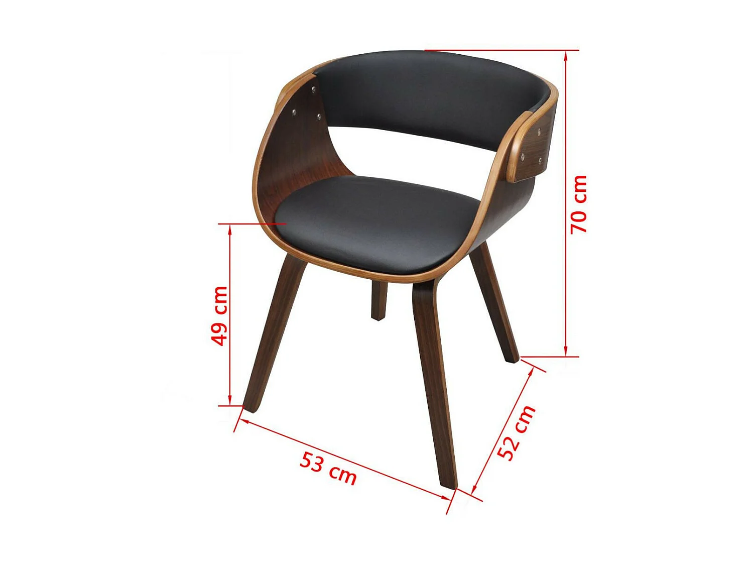 Chaise de salle à manger Bois courbé et similicuir 2