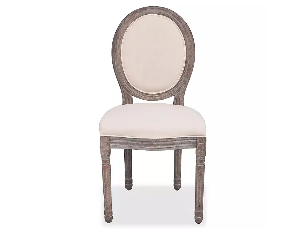 Chaises de salle à manger 6 pcs Crème Tissu 9