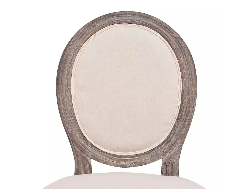 Chaises de salle à manger 6 pcs Crème Tissu 9