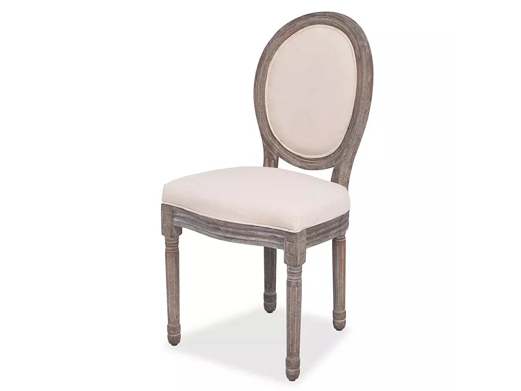 Chaises de salle à manger 6 pcs Crème Tissu 9