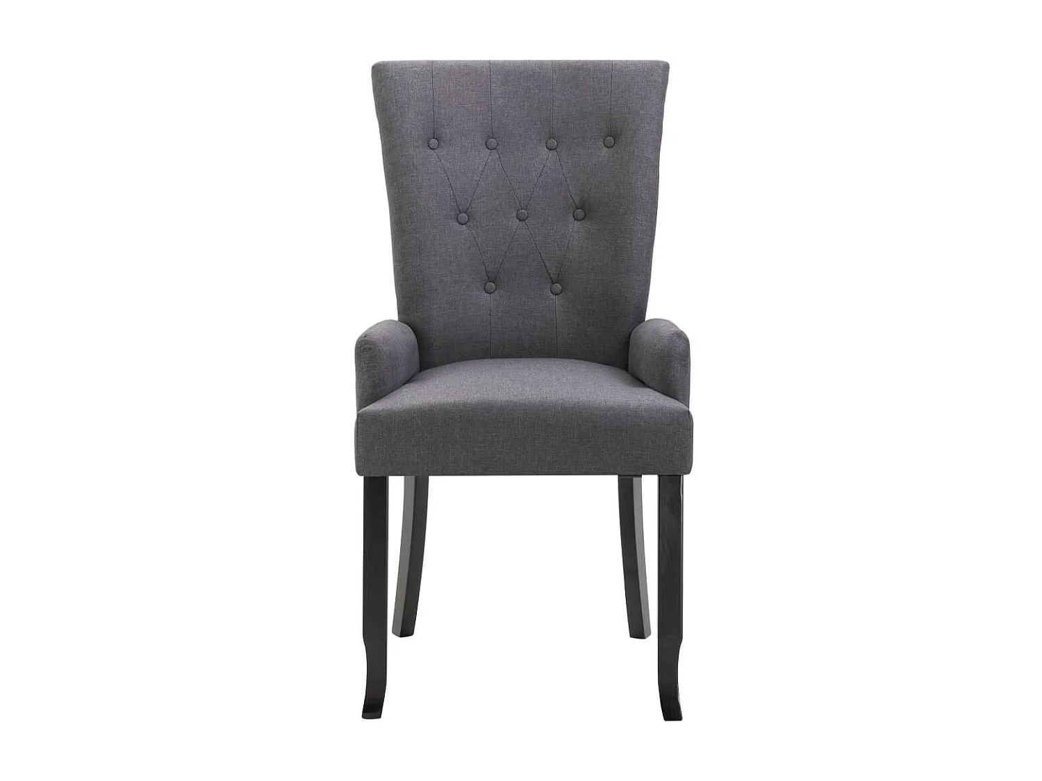 Chaises de salle à manger avec accoudoirs 2pcs Gris foncé Tissu