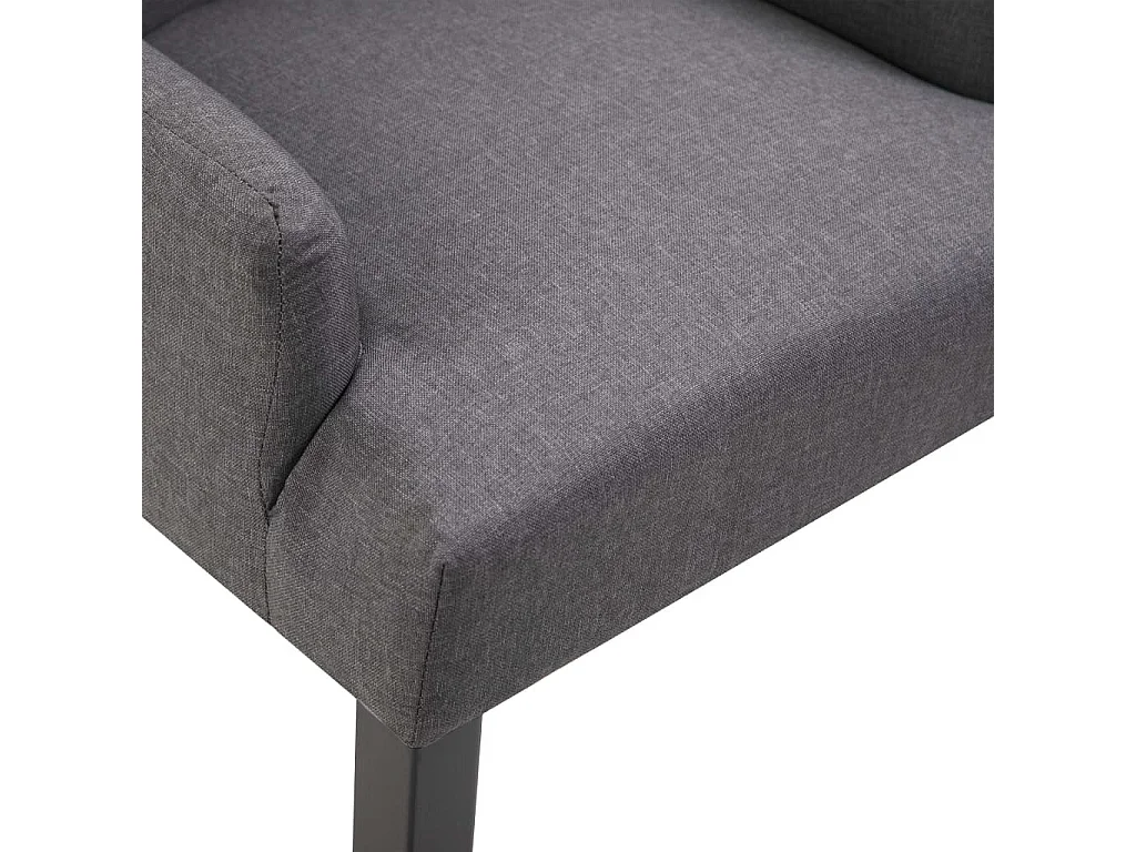 Chaises de salle à manger avec accoudoirs 2pcs Gris foncé Tissu