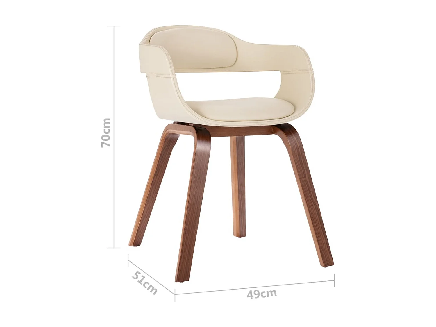 Chaise en bois Noyer Lizza - Confort et raffinement-Couleur Blanc
