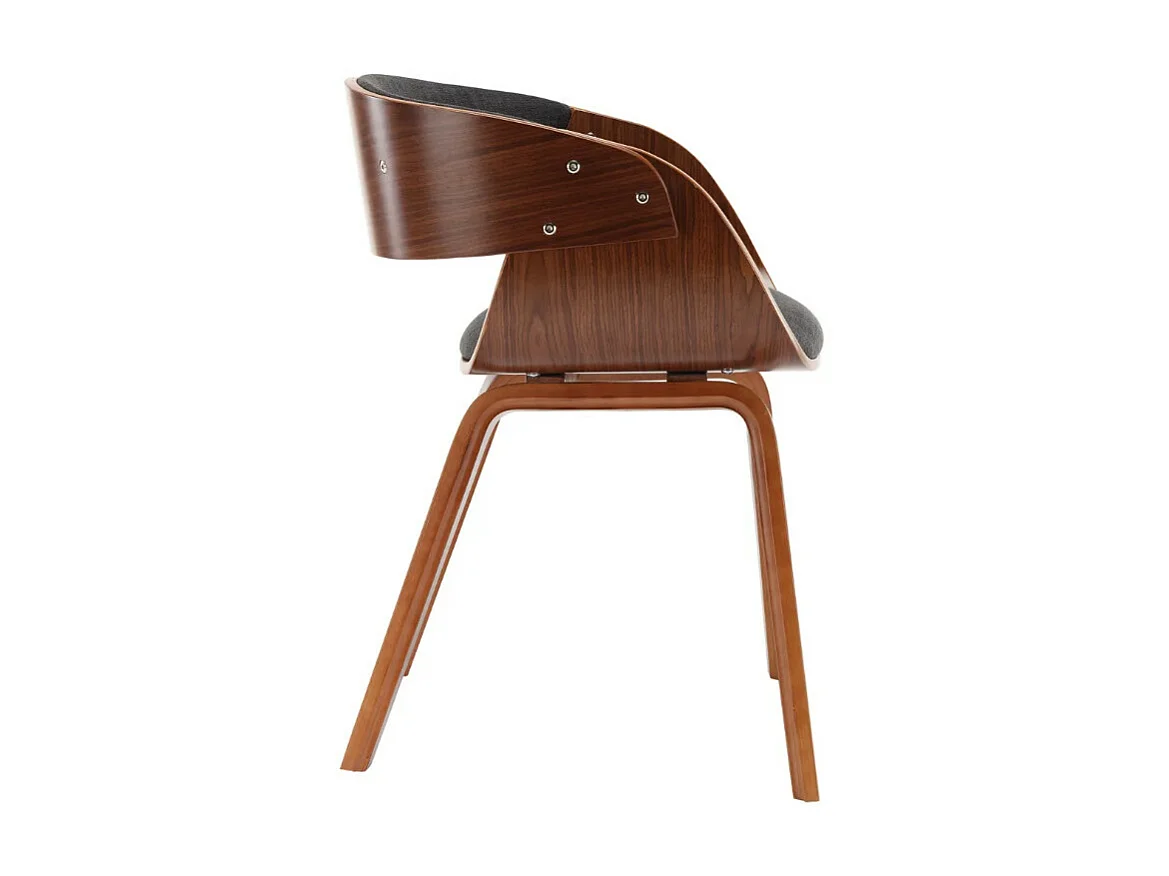 Chaise de salle à manger bois foncé et tissu gris Onetop