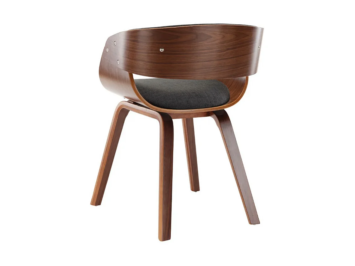 Chaise de salle à manger bois foncé et tissu gris Onetop