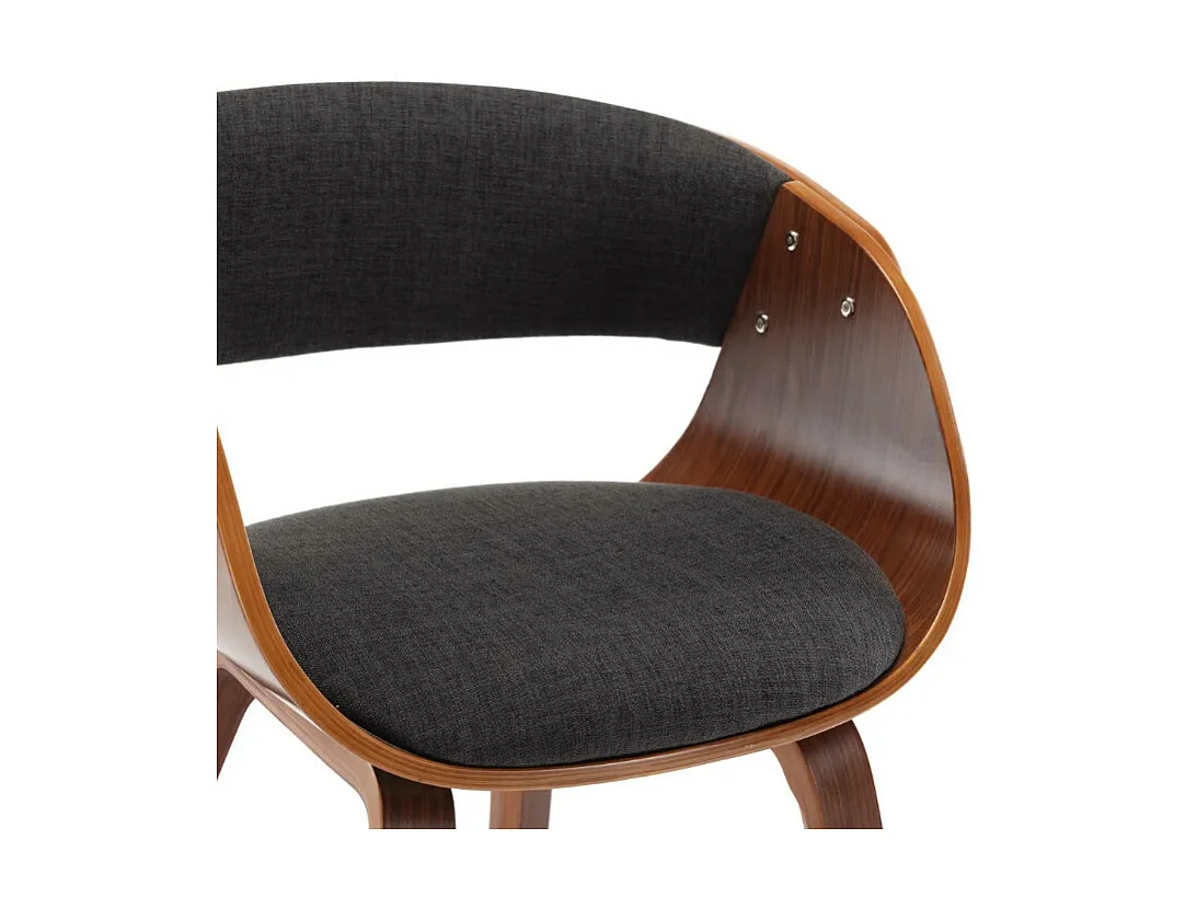 Chaise de salle à manger bois foncé et tissu gris Onetop