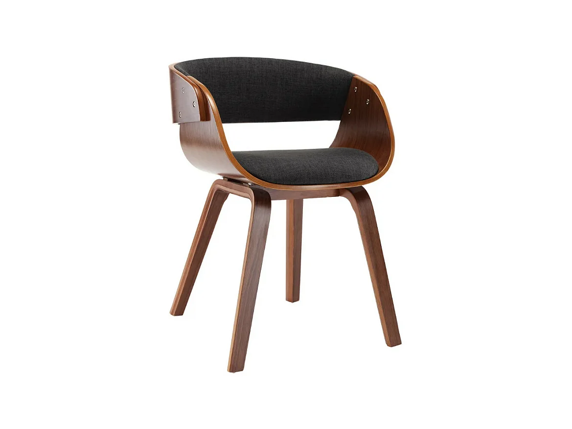 Chaise de salle à manger bois foncé et tissu gris Onetop