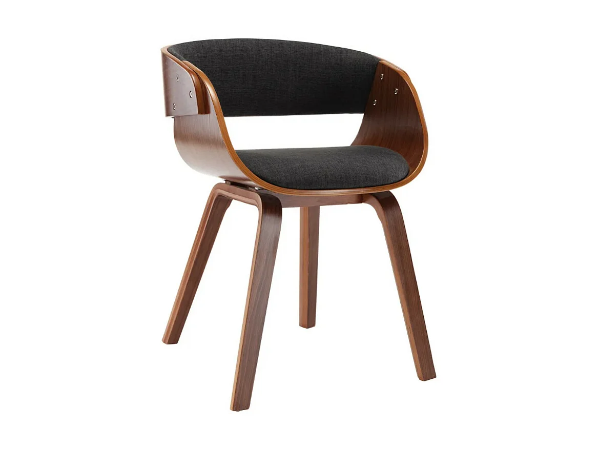 Chaise de salle à manger bois foncé et tissu gris Onetop