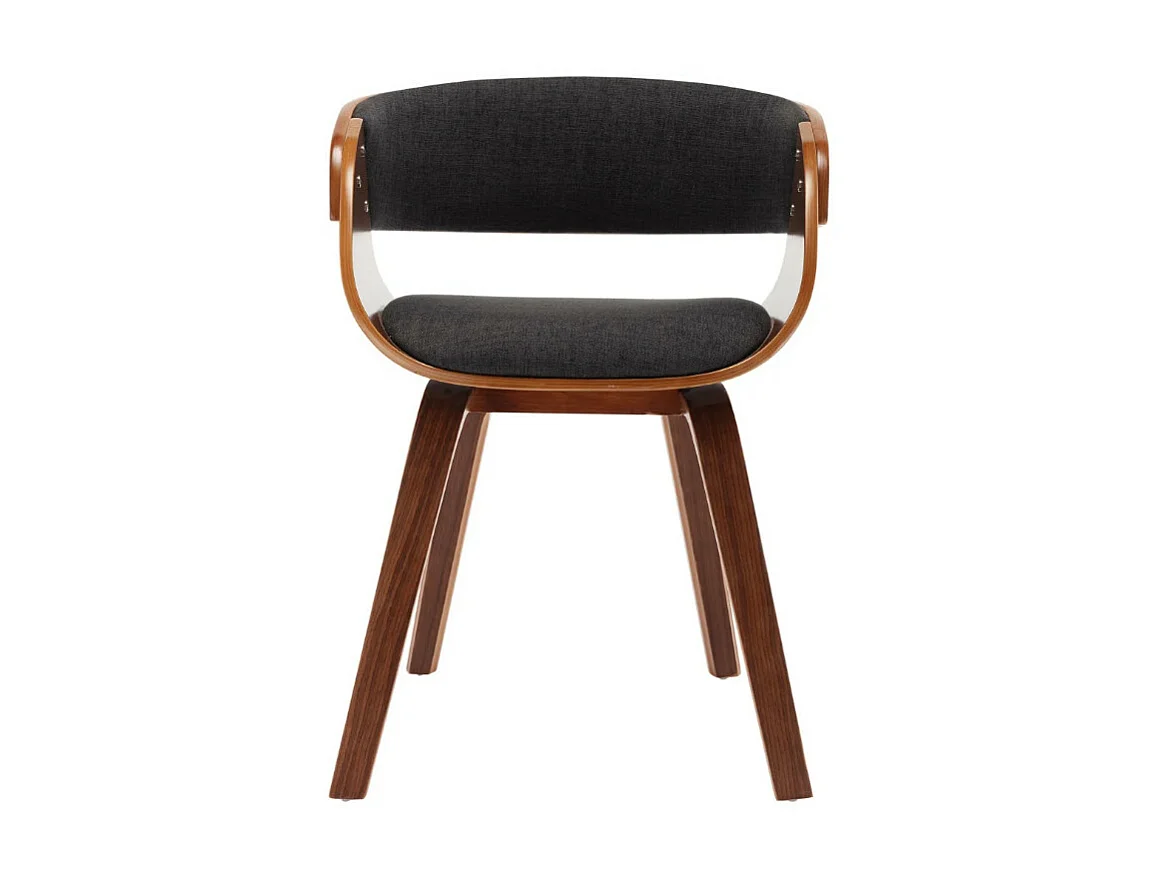 Chaise de salle à manger bois foncé et tissu gris Onetop