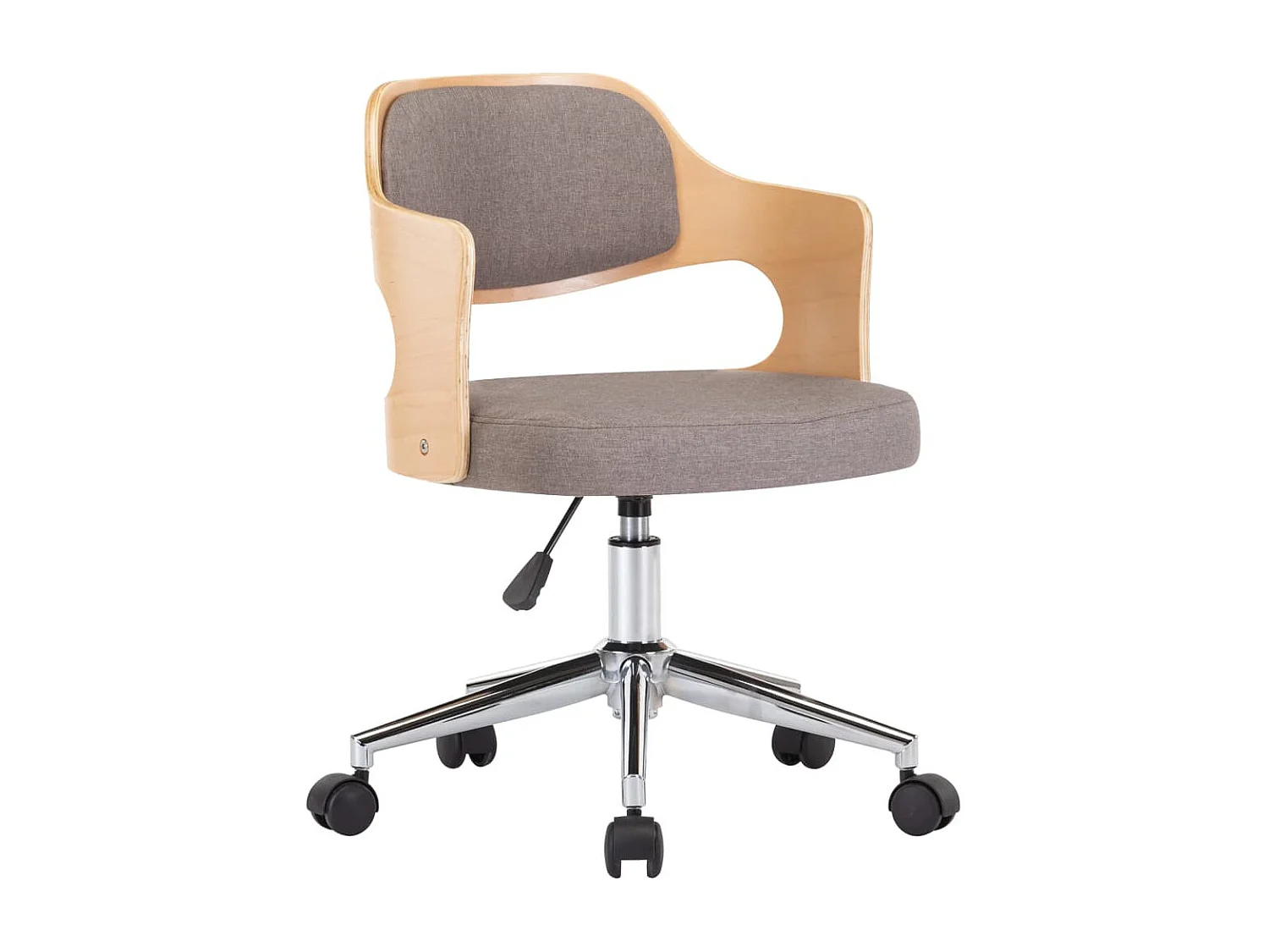 Chaise pivotante de salle à manger Taupe Bois courbé et tissu