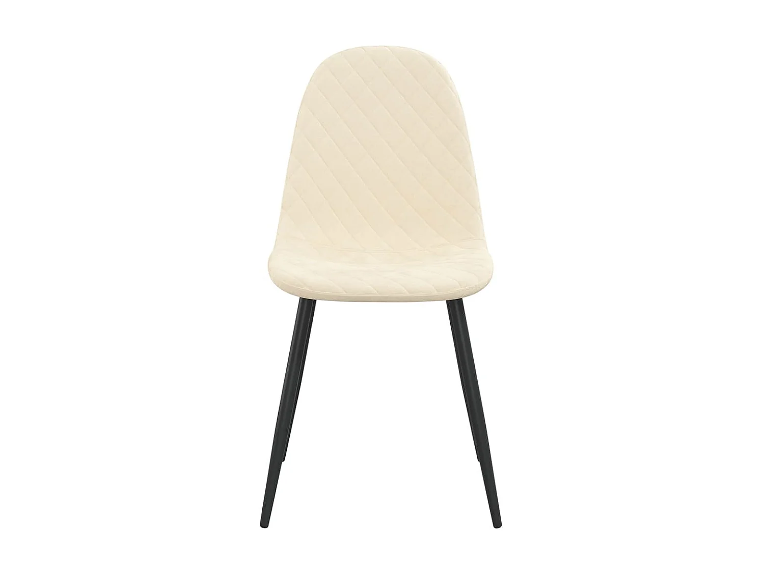 Chaises de salle à manger 4 pcs Blanc crème Velours 2