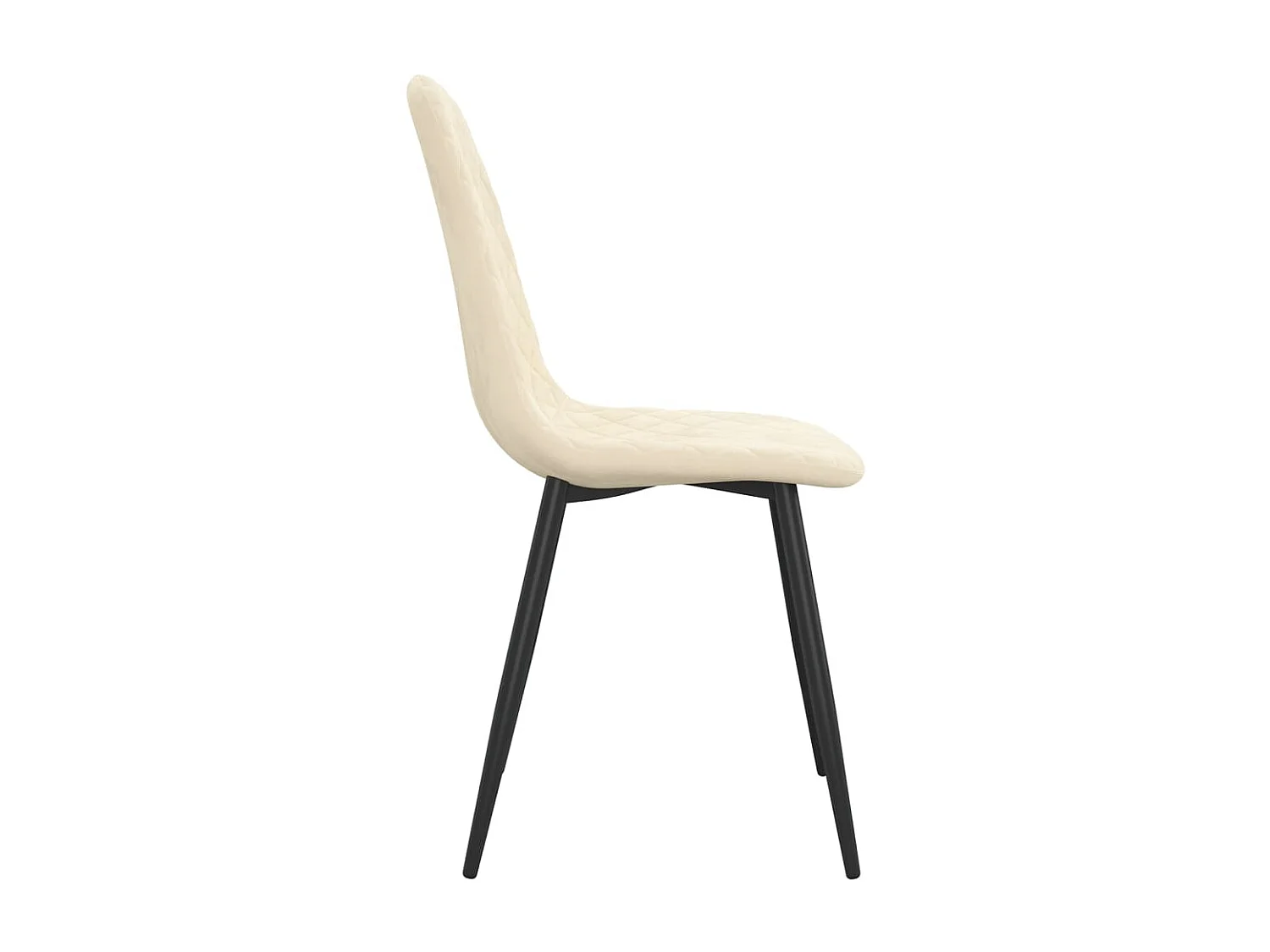 Chaises de salle à manger 4 pcs Blanc crème Velours 2