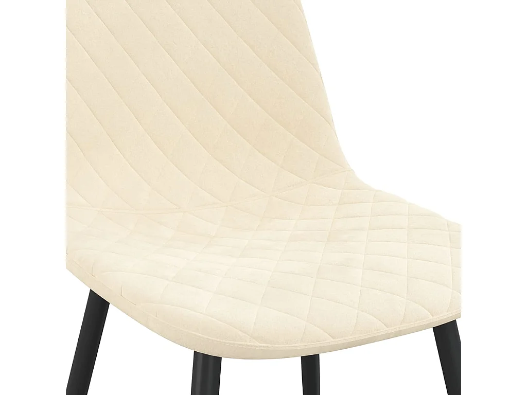 Chaises de salle à manger 4 pcs Blanc crème Velours 2