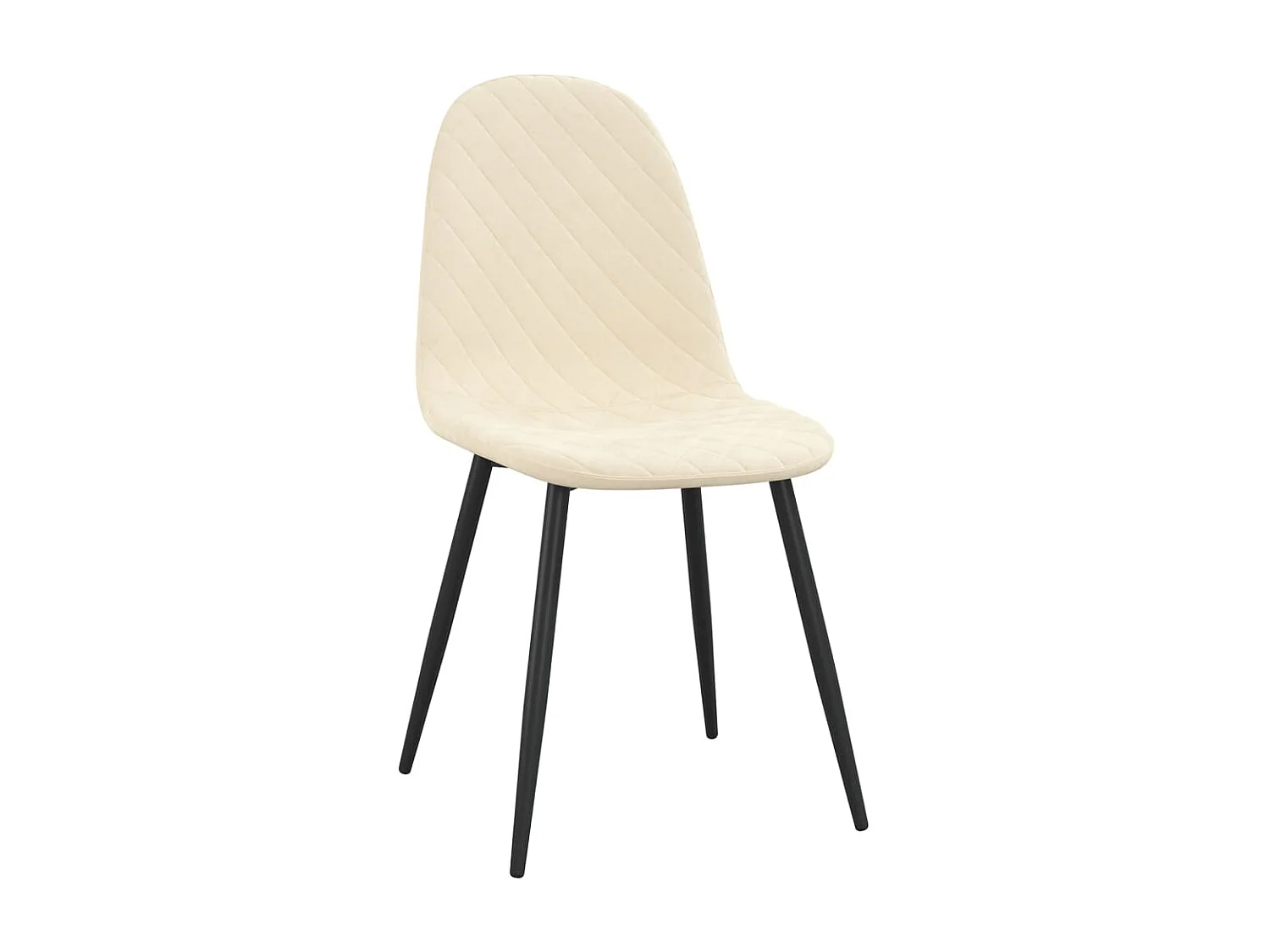 Chaises de salle à manger 4 pcs Blanc crème Velours 2