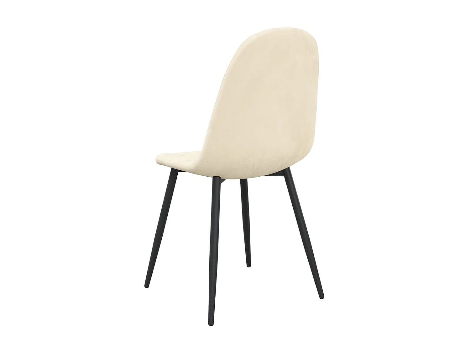 Chaises de salle à manger 4 pcs Blanc crème Velours 2