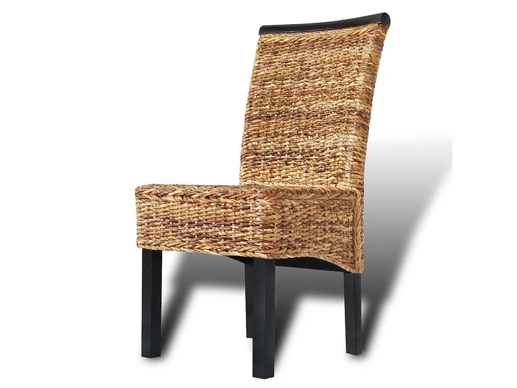 Chaises de salle à manger 6pcs Bois solide de manguier et abaca 3