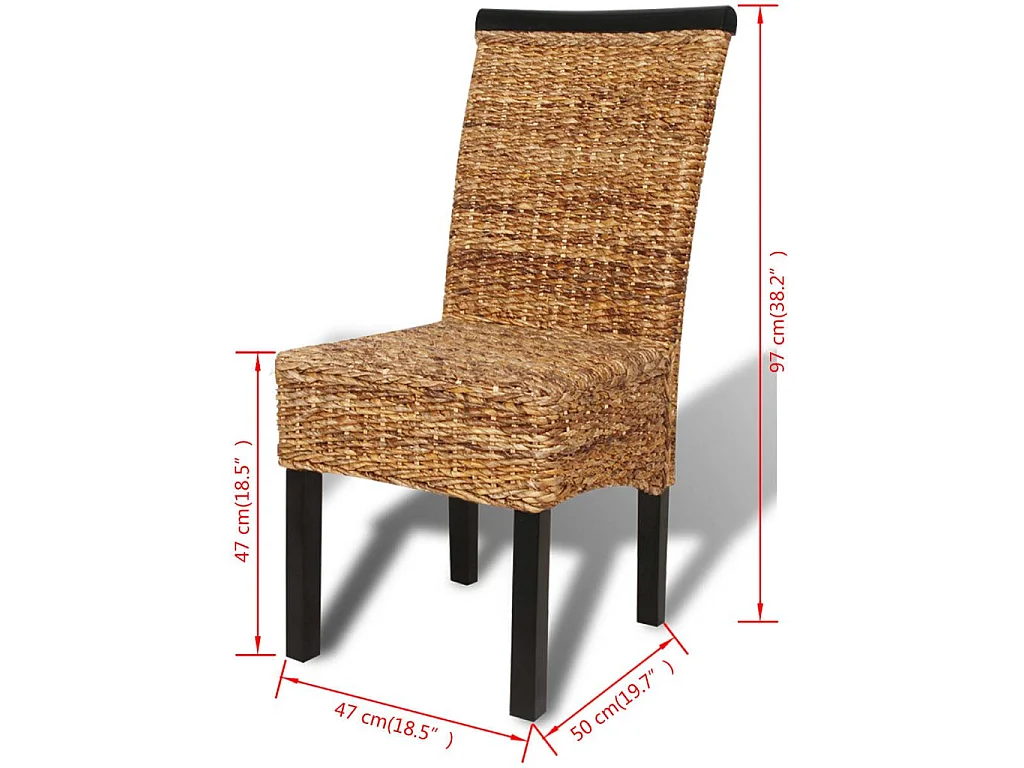 Chaises de salle à manger 6pcs Bois solide de manguier et abaca 3