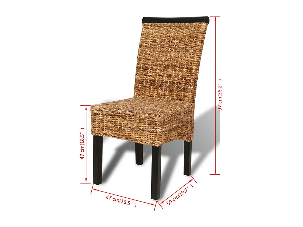 Eetkamerstoelen 6 st abaca en massief mangohout
