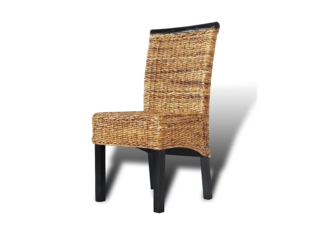 Eetkamerstoelen 6 st abaca en massief mangohout