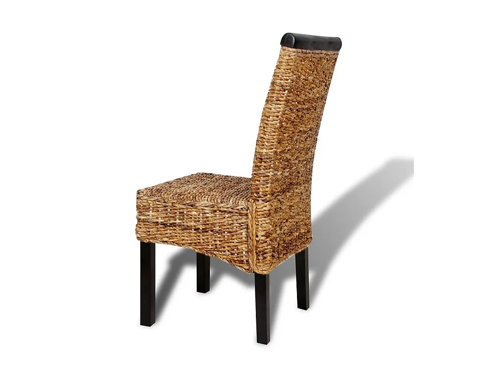 Eetkamerstoelen 6 st abaca en massief mangohout