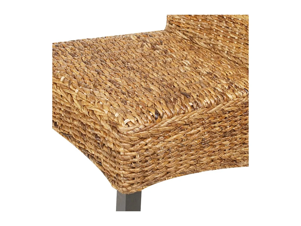 Eetkamerstoelen 6 st abaca en massief mangohout