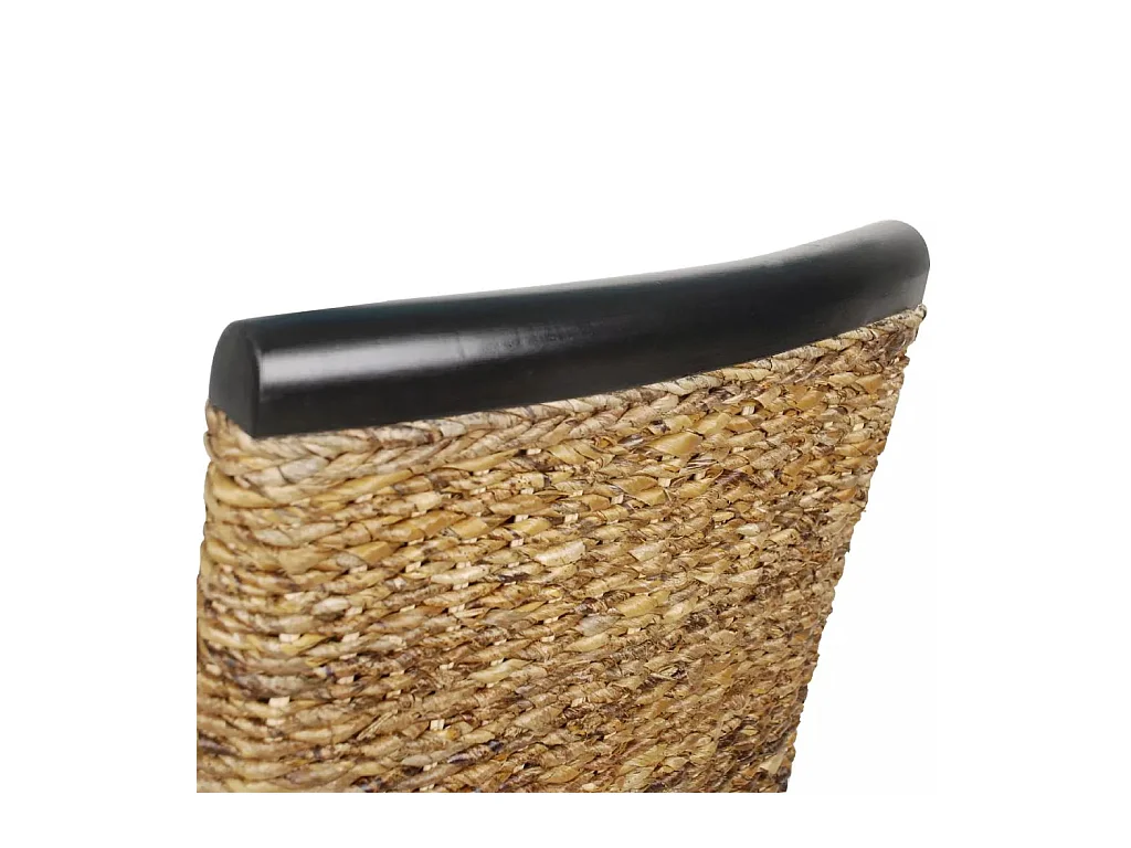 Eetkamerstoelen 6 st abaca en massief mangohout