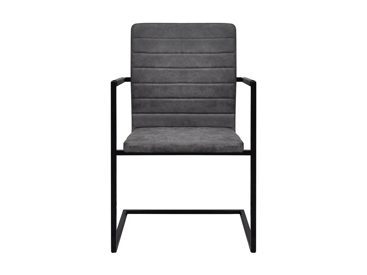 Chaises de salle à manger cantilever 2 pcs Gris Similicuir